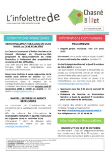 Chasné-sur-Illet InfoLettre - septembre 2025