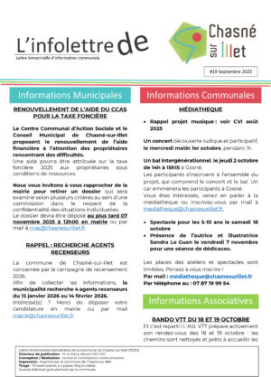 Chasné-sur-Illet InfoLettre - septembre 2025